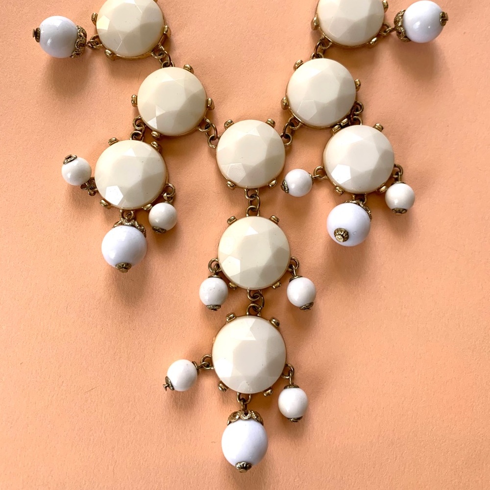Ivory and white statement necklace